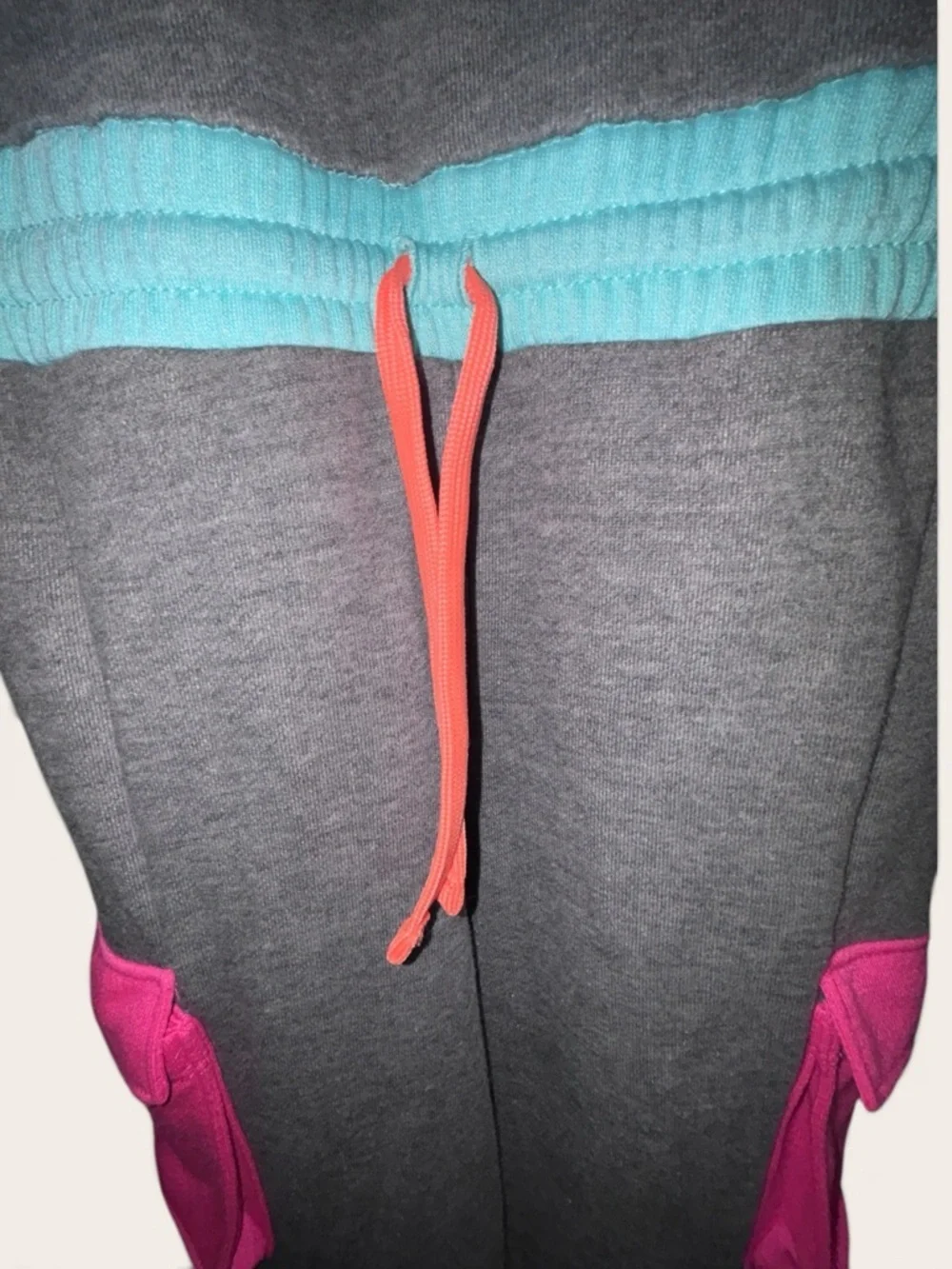 Nike Girls Sportswear Cargo Jumpsuit - Grey Pink Teal Colorblock Sz L or 6X